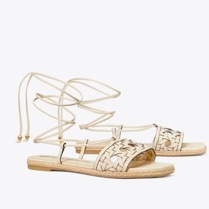 NWT Tory Burch Basket-weave espadrille, Nee Cream, size 9.5, $228